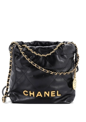 CHANEL Pre-Owned 22 Chain Hobo Quilted Calfskin Mini crossbody bag - Black