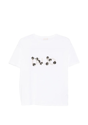 LIU JO floral-embellishment T-shirt - White