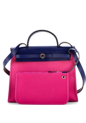 Hermès Pre-Owned Herbag Zip Leather and Toile 31 shoulder bag - Blue