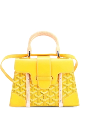Goyard Pre-Owned Structured Saigon Top Handle Bag Coated Canvas with Leather Mini satchel - Yellow
