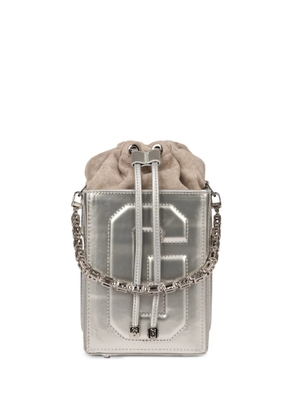 GCDS logo-embossed shoulder bag - Silver