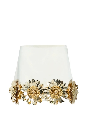 Retrofete The Gitte floral-embellished mini skirt - Neutrals