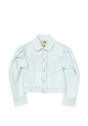 FARM Rio puffed sleeves trim jacket - Blue
