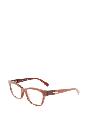 Longchamp marble-effect rectangle-frame glasses - Red
