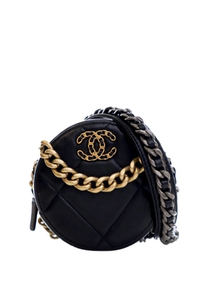 CHANEL Pre-Owned 2021 Lambskin 19 Round Clutch with Chain satchel - Black