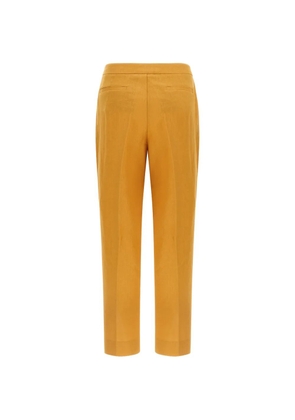 Herno pleated linen trousers - Orange