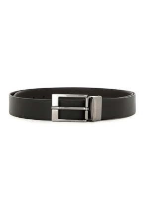 Armani Exchange engraved logo leather belt - Black