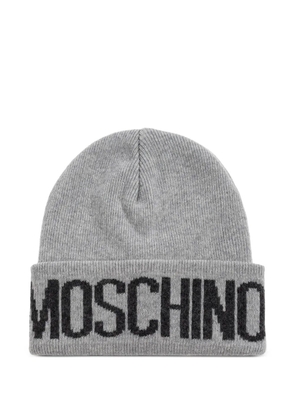 Moschino logo-detail beanie - Grey