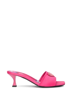 Love Moschino heart leather sandals - Pink