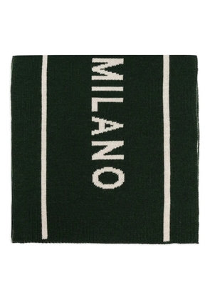 Moschino Milano-logo scarf - Green