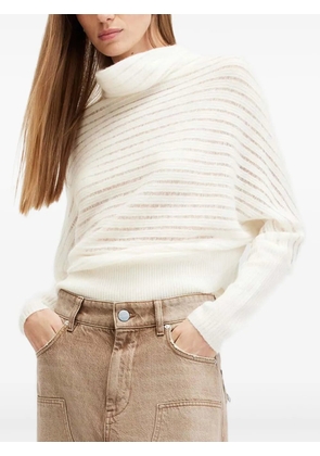 AllSaints Ridley striped high-neck sweater - White