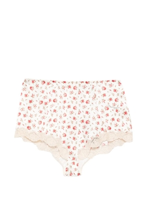 Dolce & Gabbana floral-print lace briefs - White