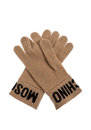Moschino logo-detail gloves - Neutrals