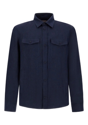 Herno double-pocket linen shirt jacket - Blue