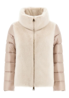 Herno fur-trimmed quilted jacket - Neutrals