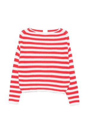 Allude striped boat-neck sweater - Red