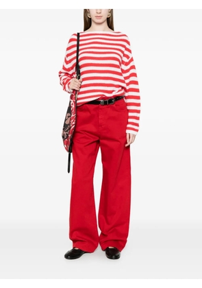 Allude striped boat-neck sweater - Red