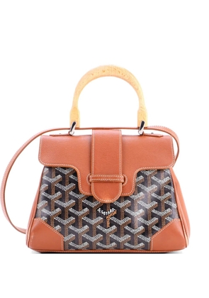 Goyard Pre-Owned Saigon Top Handle Bag Coated Canvas with Leather Mini shoulder bag - Brown