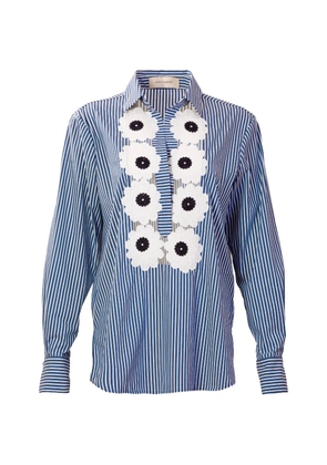Silvia Tcherassi Karole striped floral blouse - Blue