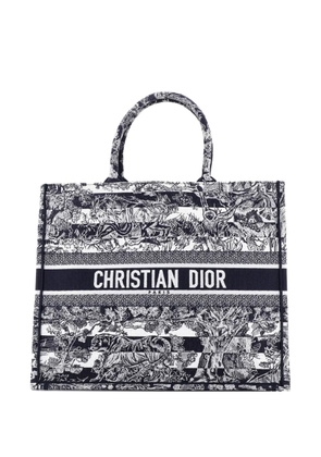 Christian Dior Pre-Owned Book Embroidered Canvas Large tote bag - Blue