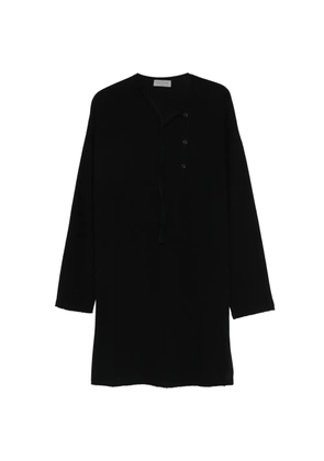 Yohji Yamamoto half-button long-sleeved T-shirt - Black
