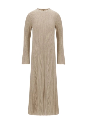 Herno ribbed midi dress - Neutrals