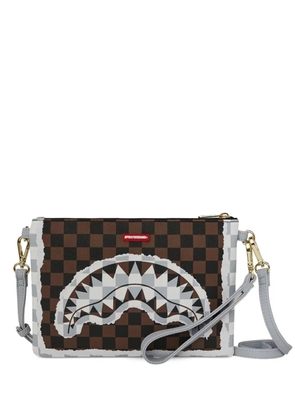 Sprayground shark-print clutch bag - Brown