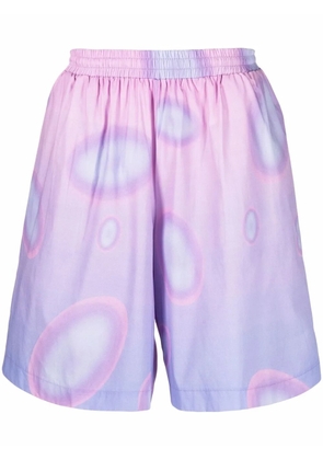 Bonsai circle-print gradient shorts - Purple
