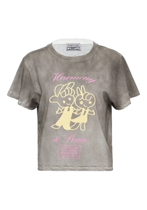 Ashley Williams washed-effect graphic-print T-shirt - Grey