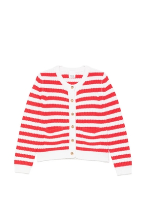 Allude striped buttoned cardigan - Red