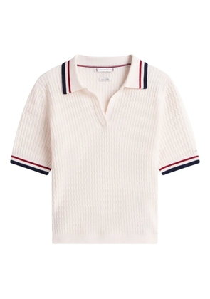 Tommy Hilfiger cable-knit striped T-shirt - White