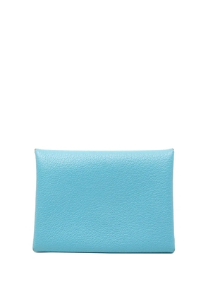 Hermès Pre-Owned 2025 Chevre Mysore Calvi Duo Compact card holder - Blue
