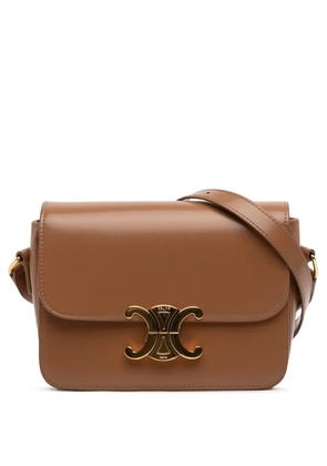 Celine Pre-Owned 2024 Teen Shiny Calfskin Triomphe crossbody bag - Brown