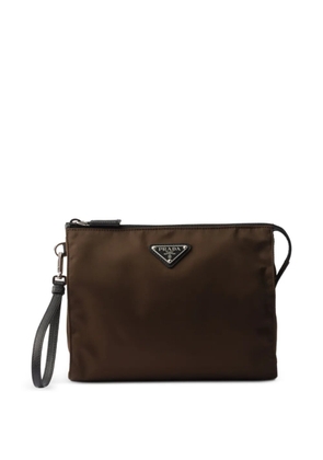 Prada logo-detail necessaire - Brown