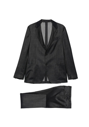 Lardini flower-pin suit - Black