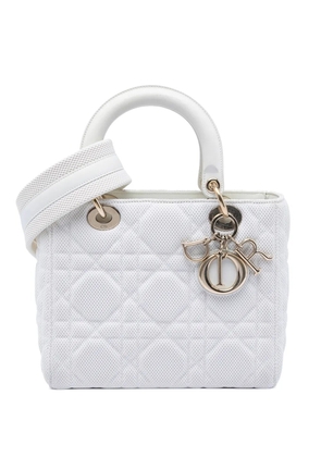 Christian Dior Pre-Owned 2021 Medium Mesh Cannage Lady Dior satchel - White