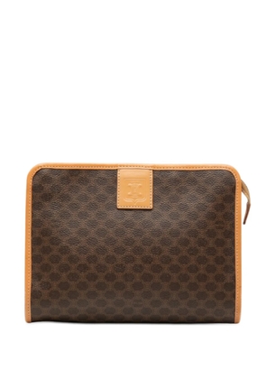 Celine Pre-Owned 2014 Macadam Coated Canvas clutch bag - Brown