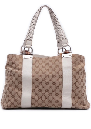 Gucci Pre-Owned 2016-2025 Medium GG Canvas Bamboo Libeccio tote bag - Brown