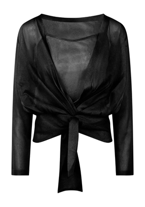 Alberta Ferretti semi-sheer blouse - Black