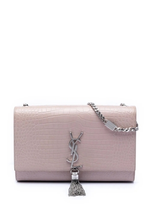Saint Laurent Pre-Owned 2013-2026 Medium Croc Embossed Leather Kate Tassel crossbody bag - Pink