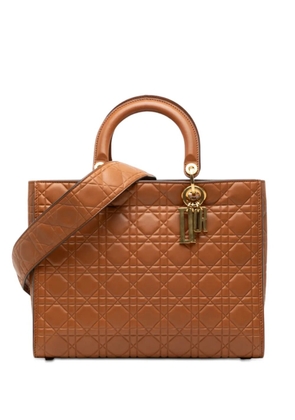 Christian Dior Pre-Owned 2017 Large Ultra Matte Calfskin Cannage Embossed Lady Dior satchel - Brown