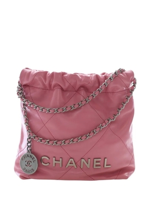 CHANEL Pre-Owned 2021-2025 Mini Shiny Calfskin 22 Handbag satchel - Pink