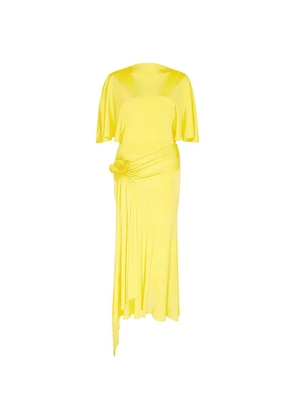 David Koma draped sleeve midi dress - Yellow