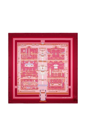 Shanghai Tang double happiness print silk scarf - Pink