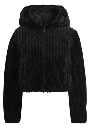 Reebok ribbed-fleece puffer jacket - Black