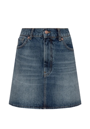 Emporio Armani logo mini denim skirt - Blue