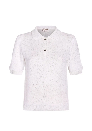 Genny collared polo top - White
