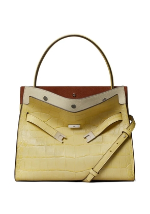 Tory Burch small Lee Radziwill embossed double bag - Yellow