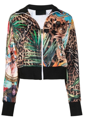 Philipp Plein Baroque Flowers-print jacket - Black