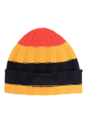Guest In Residence striped ribbed cashmere beanie - Yellow